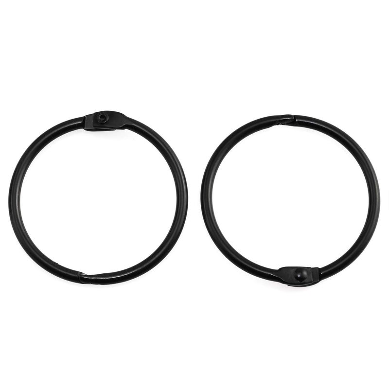 Lind Kitchen 50PCS 1.5" Book Ring Metal Loose Leaf Binder Hinged Buckle Binding Rings Scrapbook Sketchbook Craft Photo Album DIY Black 38mm - Image 2